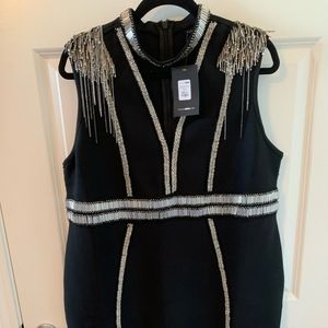 Fashion Nova black embellished  bandage dress